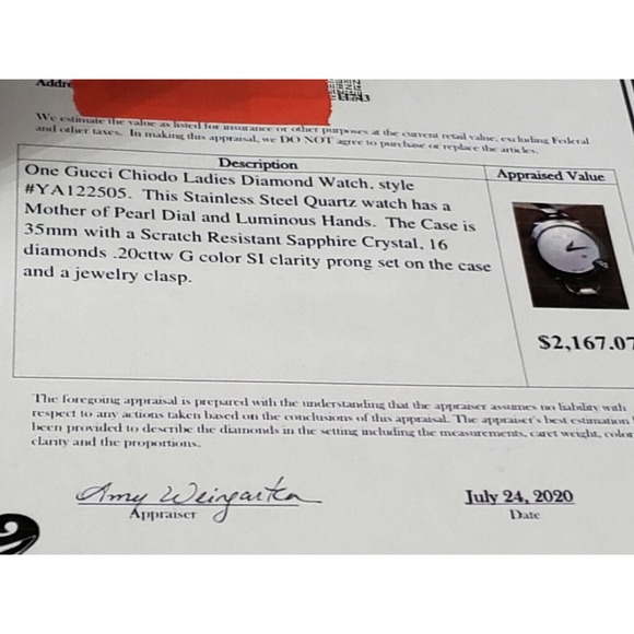 Gucci Chiodo Ladies Diamond Watch With Mother Of Pearl Dial Stainless Quartz - Picture 8 of 12